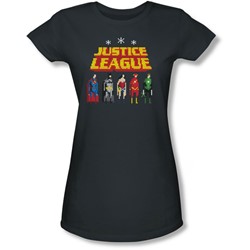 Justice League, The - Juniors Standing Below Sheer T-Shirt