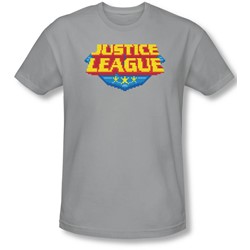 Justice League, The - Mens 8 Bit Logo Slim Fit T-Shirt
