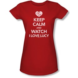 I Love Lucy - Juniors Keep Calm And Watch Sheer T-Shirt