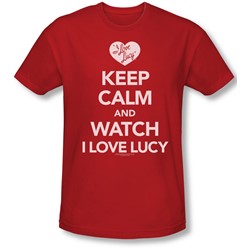 I Love Lucy - Mens Keep Calm And Watch Slim Fit T-Shirt