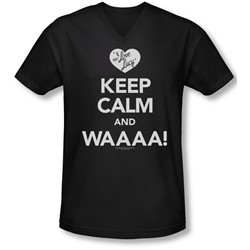 I Love Lucy - Mens Keep Calm Waaa V-Neck T-Shirt