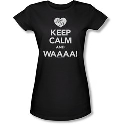 I Love Lucy - Juniors Keep Calm Waaa Sheer T-Shirt