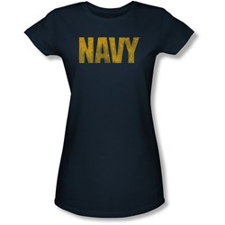 Navy - Juniors Logo Sheer T-Shirt