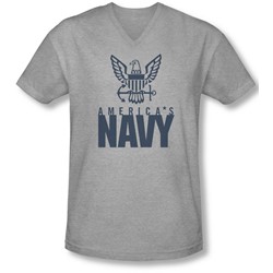 Navy - Mens Eagle Logo V-Neck T-Shirt