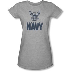 Navy - Juniors Eagle Logo Sheer T-Shirt