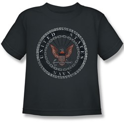 Navy - Little Boys Rough Emblem T-Shirt