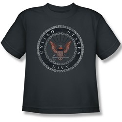 Navy - Big Boys Rough Emblem T-Shirt