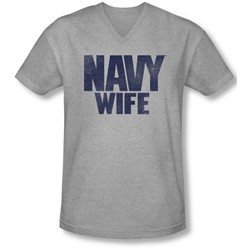 Navy - Mens Wife V-Neck T-Shirt