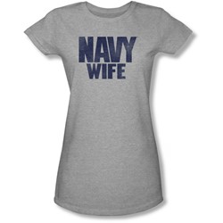 Navy - Juniors Wife Sheer T-Shirt