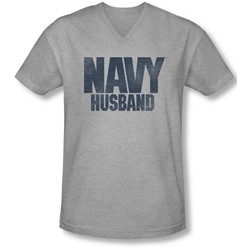 Navy - Mens Husband V-Neck T-Shirt