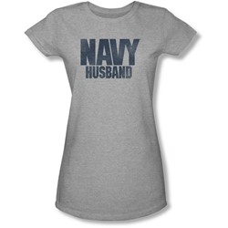 Navy - Juniors Husband Sheer T-Shirt