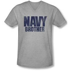 Navy - Mens Brother V-Neck T-Shirt