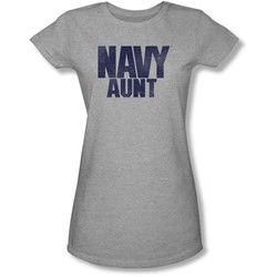 Navy - Juniors Aunt Sheer T-Shirt