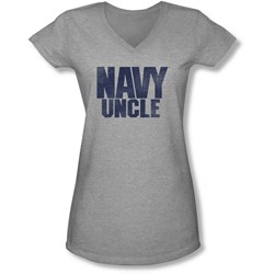 Navy - Juniors Uncle V-Neck T-Shirt