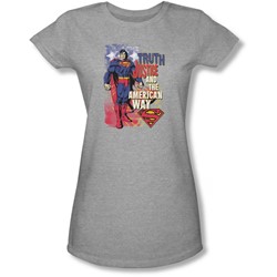Superman - Juniors Truth Justice Sheer T-Shirt