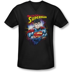 Superman - Mens Glam V-Neck T-Shirt