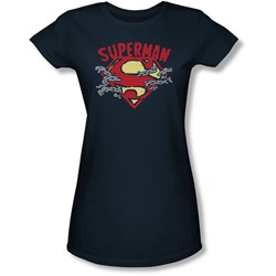 Superman - Juniors Chain Breaking Sheer T-Shirt