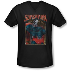 Superman - Mens Head Bang V-Neck T-Shirt