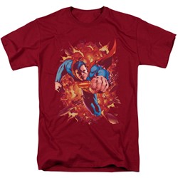 Superman - Mens Through Flame T-Shirt