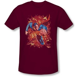 Superman - Mens Through Flame Slim Fit T-Shirt