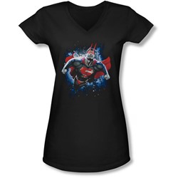 Superman - Juniors Stardust V-Neck T-Shirt
