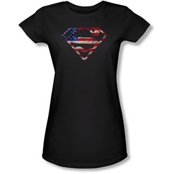 Superman - Juniors Super Patriot Sheer T-Shirt