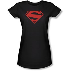 Superman - Juniors 52 Red Block Sheer T-Shirt