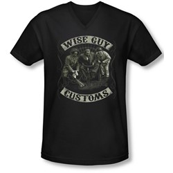 Three Stooges - Mens Wise Guy Customs V-Neck T-Shirt