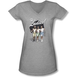 Three Stooges - Juniors Hey Ladies V-Neck T-Shirt