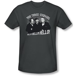 Three Stooges - Mens Hello Again Slim Fit T-Shirt