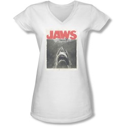 Jaws - Juniors Classic Fear V-Neck T-Shirt