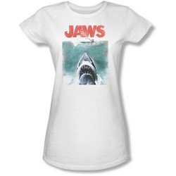 Jaws - Juniors Vintage Poster Sheer T-Shirt