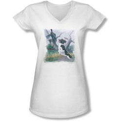 Wildlife - Juniors Springer With Pheasant  V-Neck T-Shirt