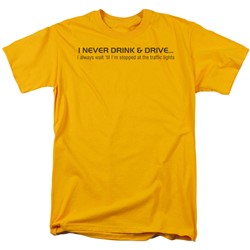 Funny Tees - Mens Never Drink And Drive T-Shirt