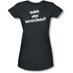 Funny Tees - Juniors New Management Sheer T-Shirt