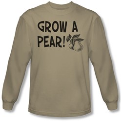 Funny Tees - Mens Grow A Pear Longsleeve T-Shirt