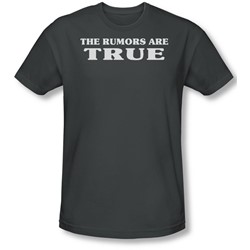 Funny Tees - Mens Rumors Are True Slim Fit T-Shirt