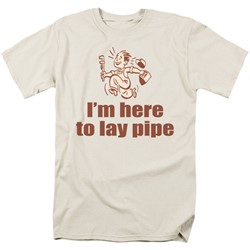 Funny Tees - Mens Lay Pipe T-Shirt
