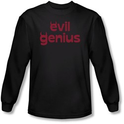 Funny Tees - Mens Evil Genius Longsleeve T-Shirt