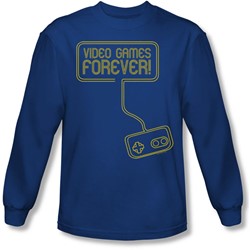 Funny Tees - Mens Video Games Forever Longsleeve T-Shirt