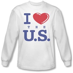 Funny Tees - Mens I Love The Us Longsleeve T-Shirt