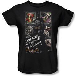 Batman - Running The Asylum Womens T-Shirt In Black