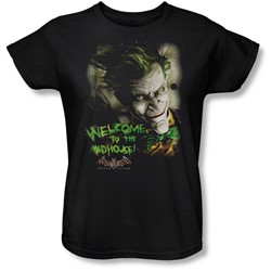 Batman - Welcome To The Madhouse Womens T-Shirt In Black
