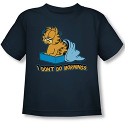Garfield - I Don't Do Mornings Toddler T-Shirt In Navy