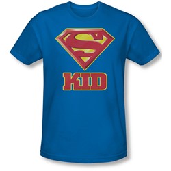 Superman - Super Kid Slim Fit Adult T-Shirt In Royal