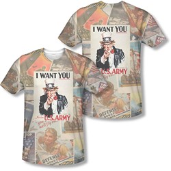 Army - Mens Vintage Collage (Front/Back Print) T-Shirt