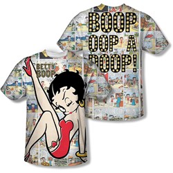 Betty Boop - Mens Vintage Strips (Front/Back Print) T-Shirt
