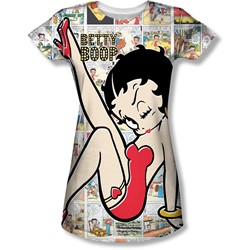 Betty Boop - Juniors Vintage Strips T-Shirt