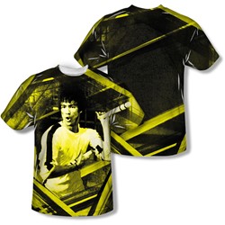 Bruce Lee - Mens Stripes (Front/Back Print) T-Shirt