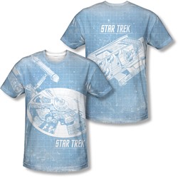 Star Trek - Mens Ships Blueprint (Front/Back Print) T-Shirt